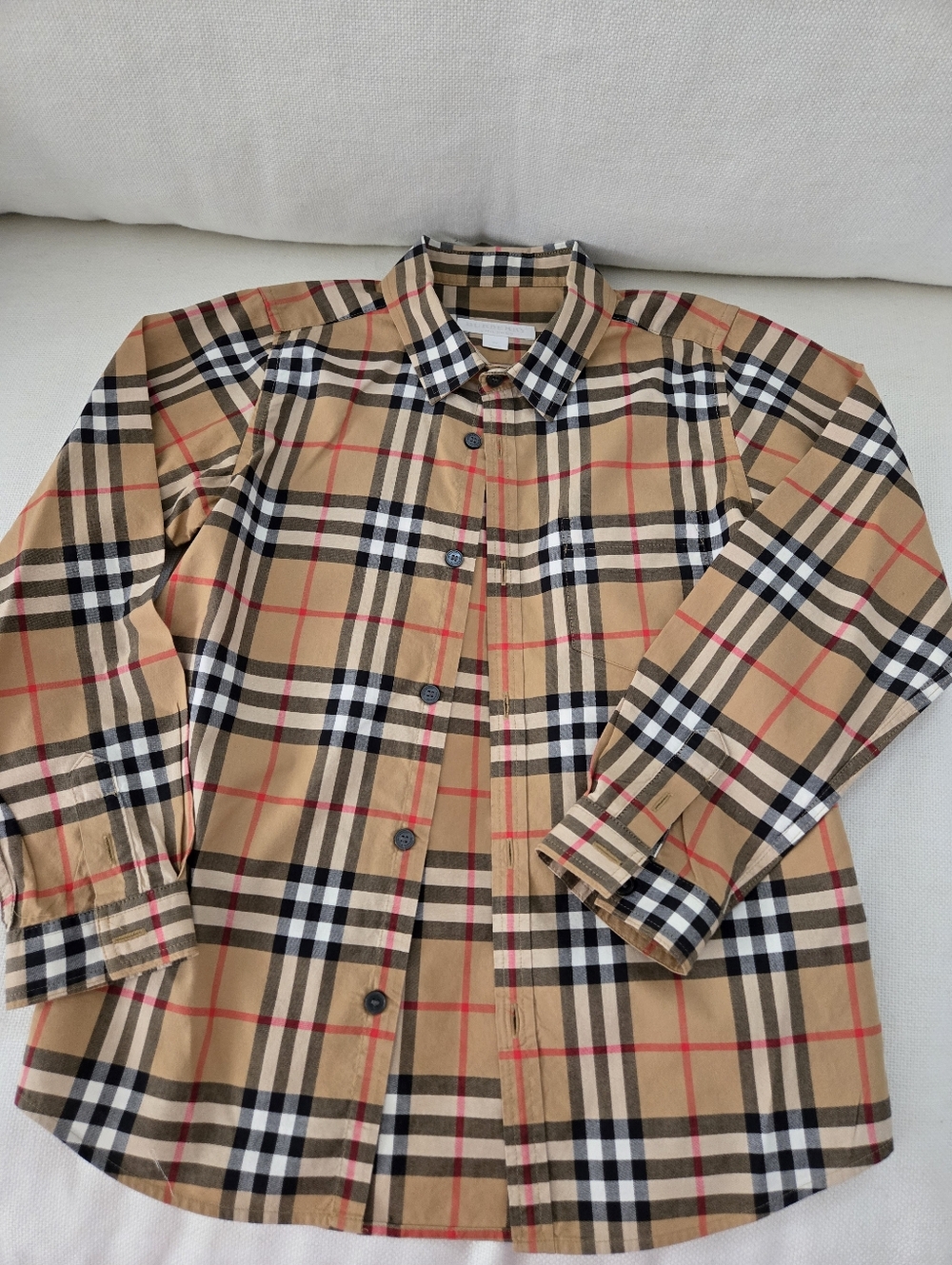 Burberry Boys Check Cotton Shirt - Like New